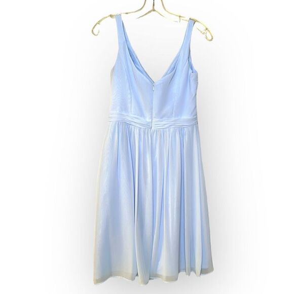 Davids Bridal Light Blue chiffon Dress F15603 woman’s size 4 - Picture 3 of 6